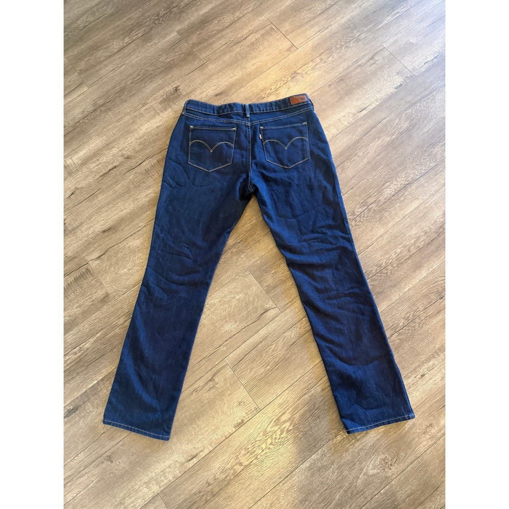 Levis Bold Curve Straight Leg Jeans Modern Rise Dark Wash Denim Size 33 Womens - Picture 2 of 8